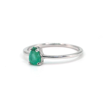 Anillo Esmeralda Facetada Gota