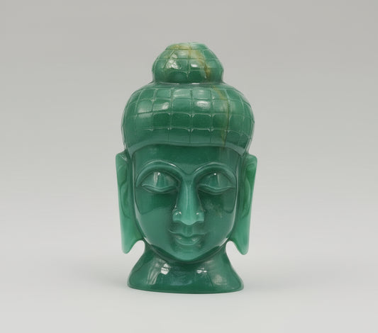 Buda Venturina Verde Natural Tallado a Mano India