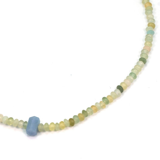 Choker Prehnita y Ópalo Azul