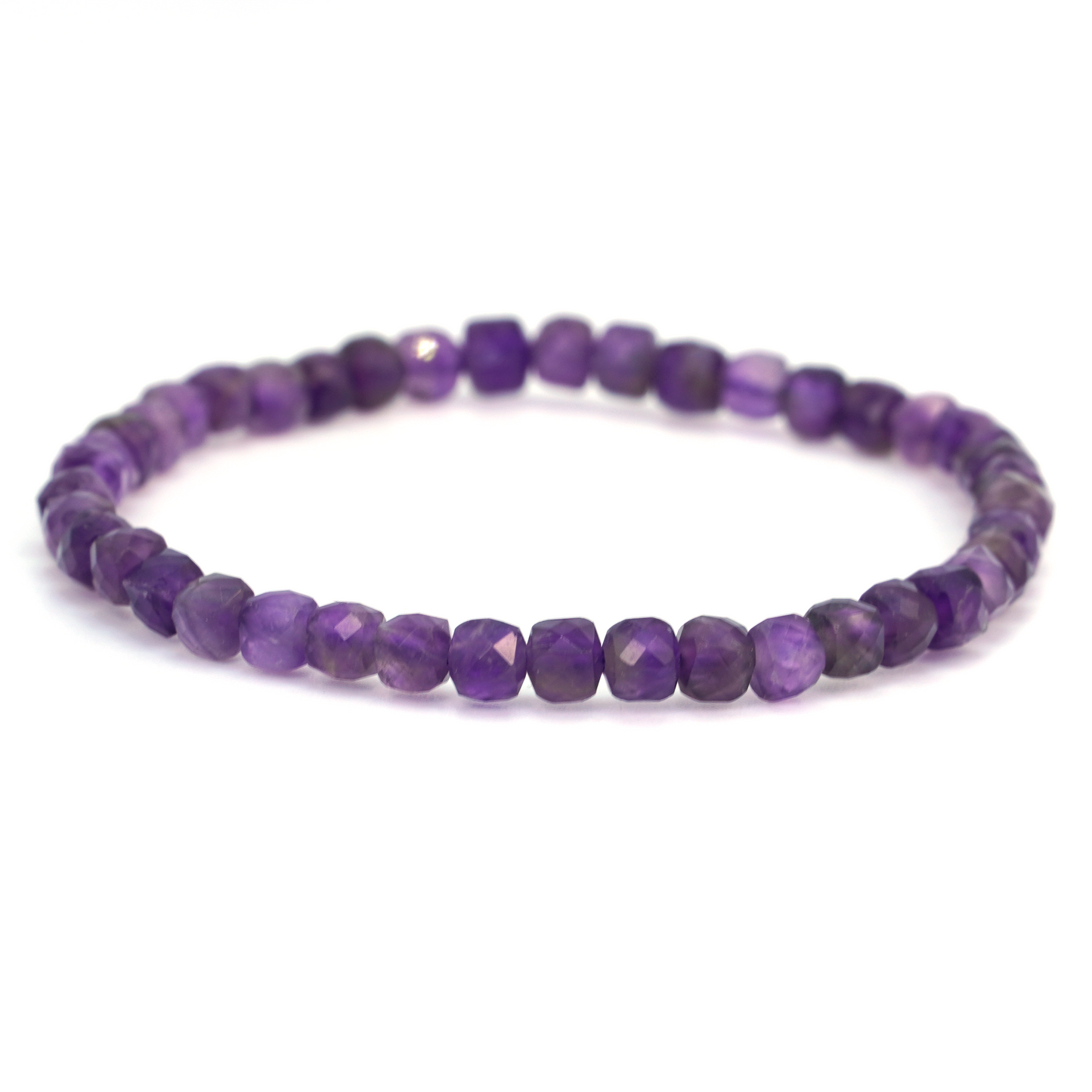 Pulsera de Amatista Facetada en Cubos
