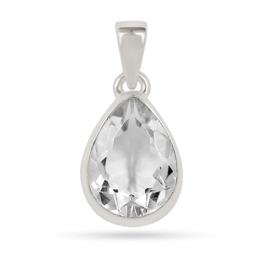 Collar Cuarzo Cristal Facetado Gota