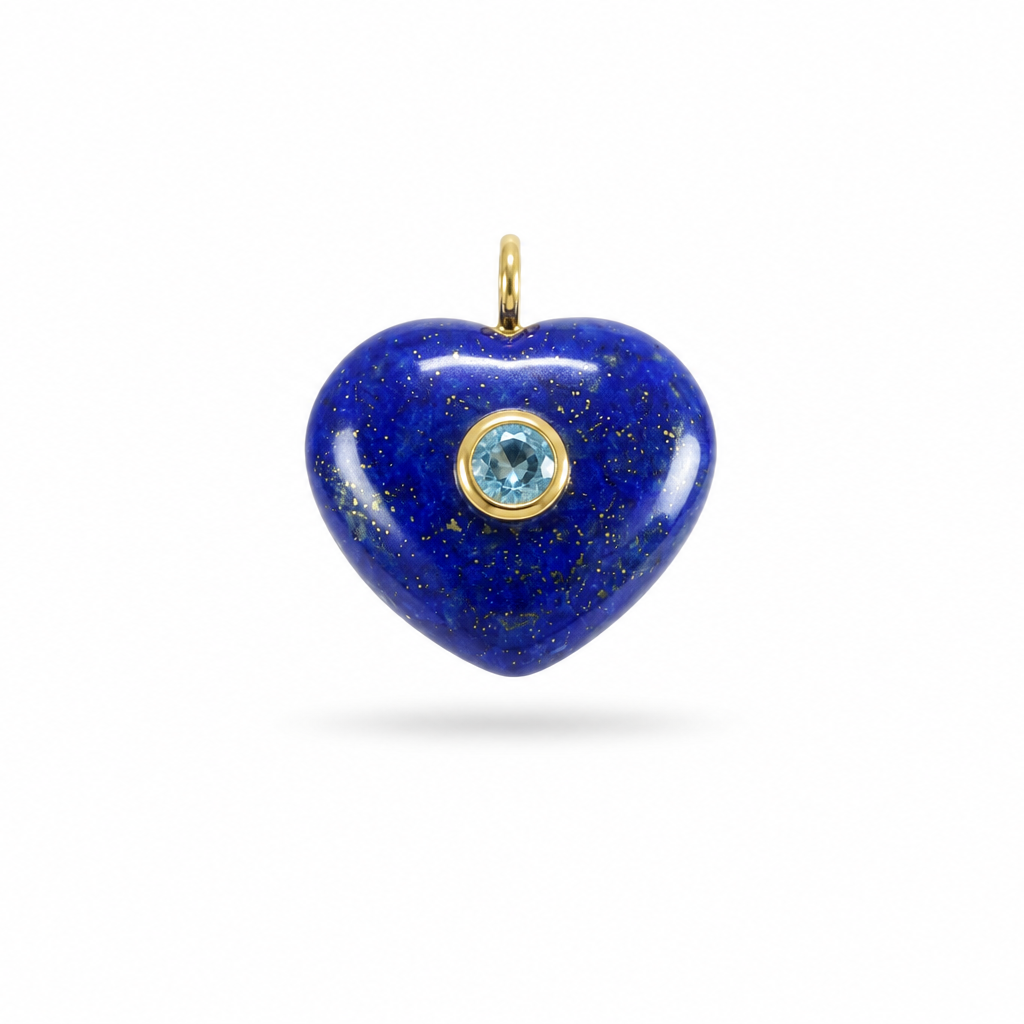 Dije de Lapislazuli Corazón con Topacio
