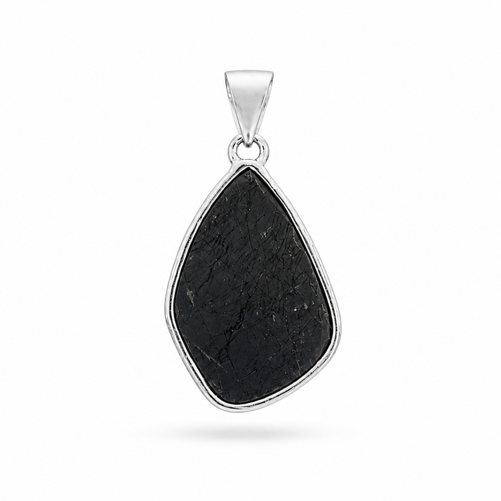Collar de Piedra Natural Turmalina Negra en Bruto