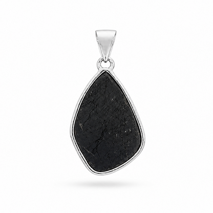 Collar de Piedra Natural Turmalina Negra en Bruto