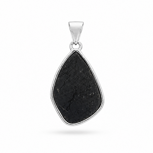 Collar de Piedra Natural Turmalina Negra en Bruto