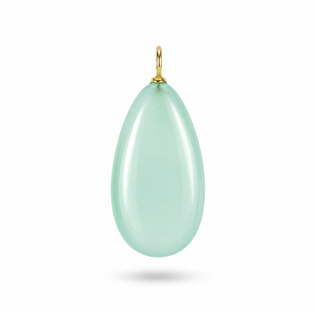 Dije de Aqua Calcedonia con Incrustado de Amatista