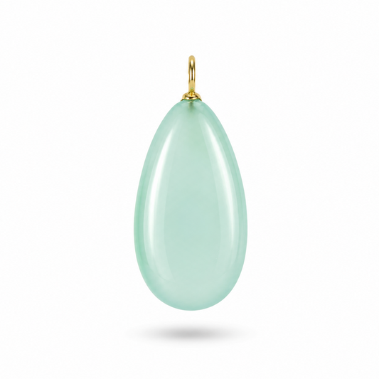 Dije de Aqua Calcedonia con Incrustado de Amatista