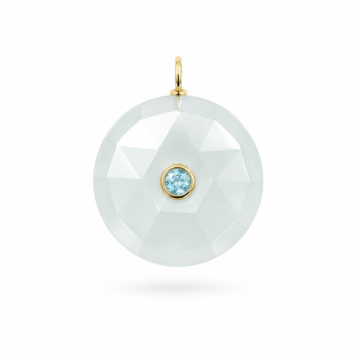 Dije de Piedraluna Plateada con Topacio Sky Blue