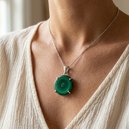 Collar Estalactita de Malaquita del Congo