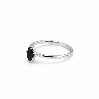 Anillo Mano Hamsa de Turmalina Negra Natural