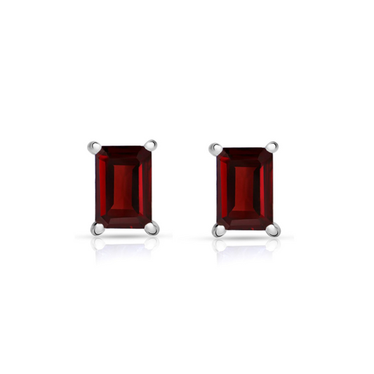 Aretes Granate Facetado