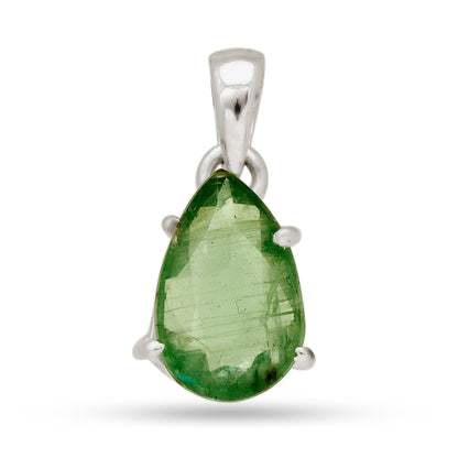 Collar de Kianita Verde Facetada Gota