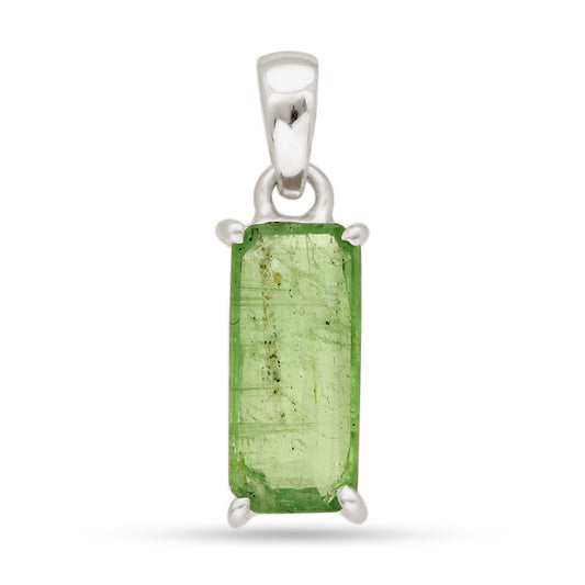 Collar de Kianita Verde Facetada