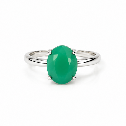 Anillo Crisoprasa Facetada