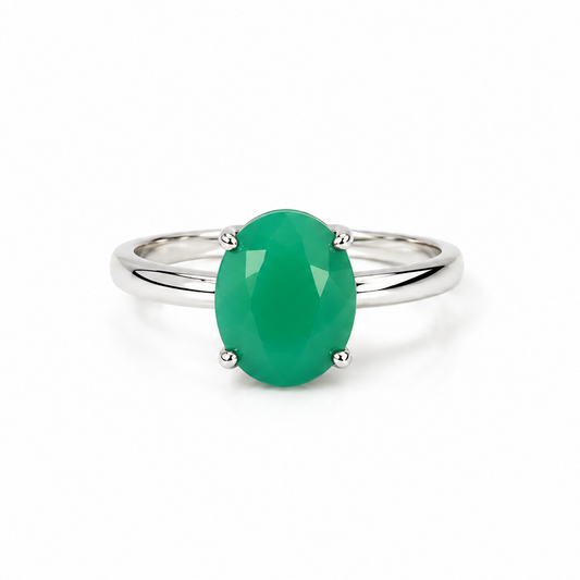 Anillo Crisoprasa Facetada