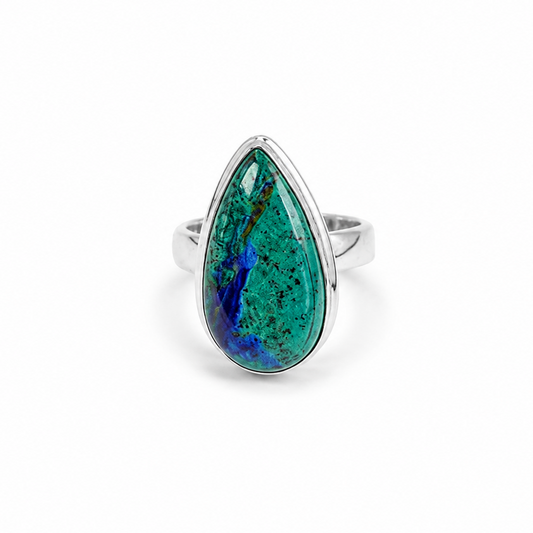 Anillo de Azurita en Crisocola