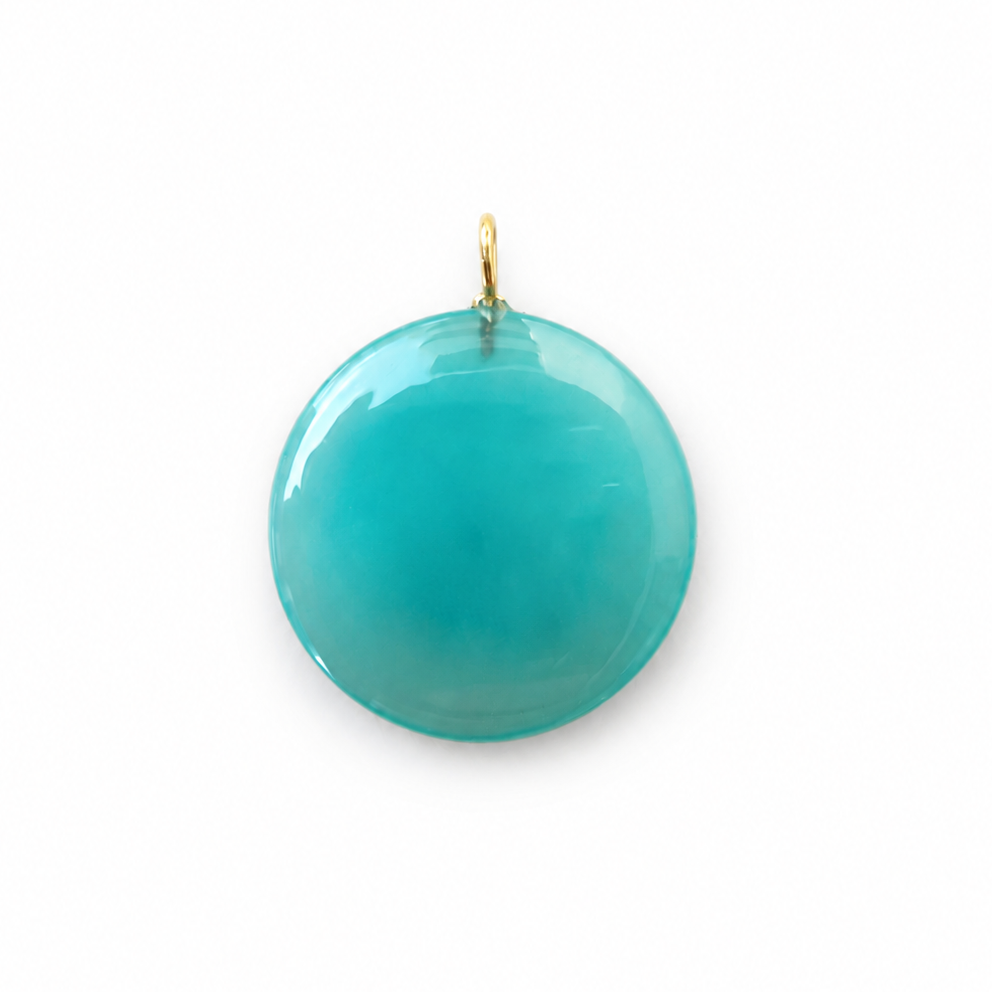 Dije de Aqua Calcedonia con Incrustado de Amatista