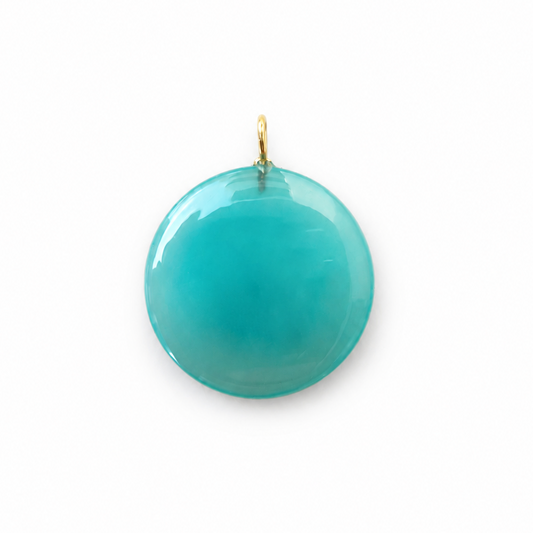 Dije de Aqua Calcedonia con Incrustado de Amatista