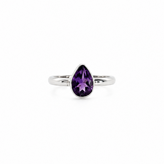 Anillo Amatista Facetada