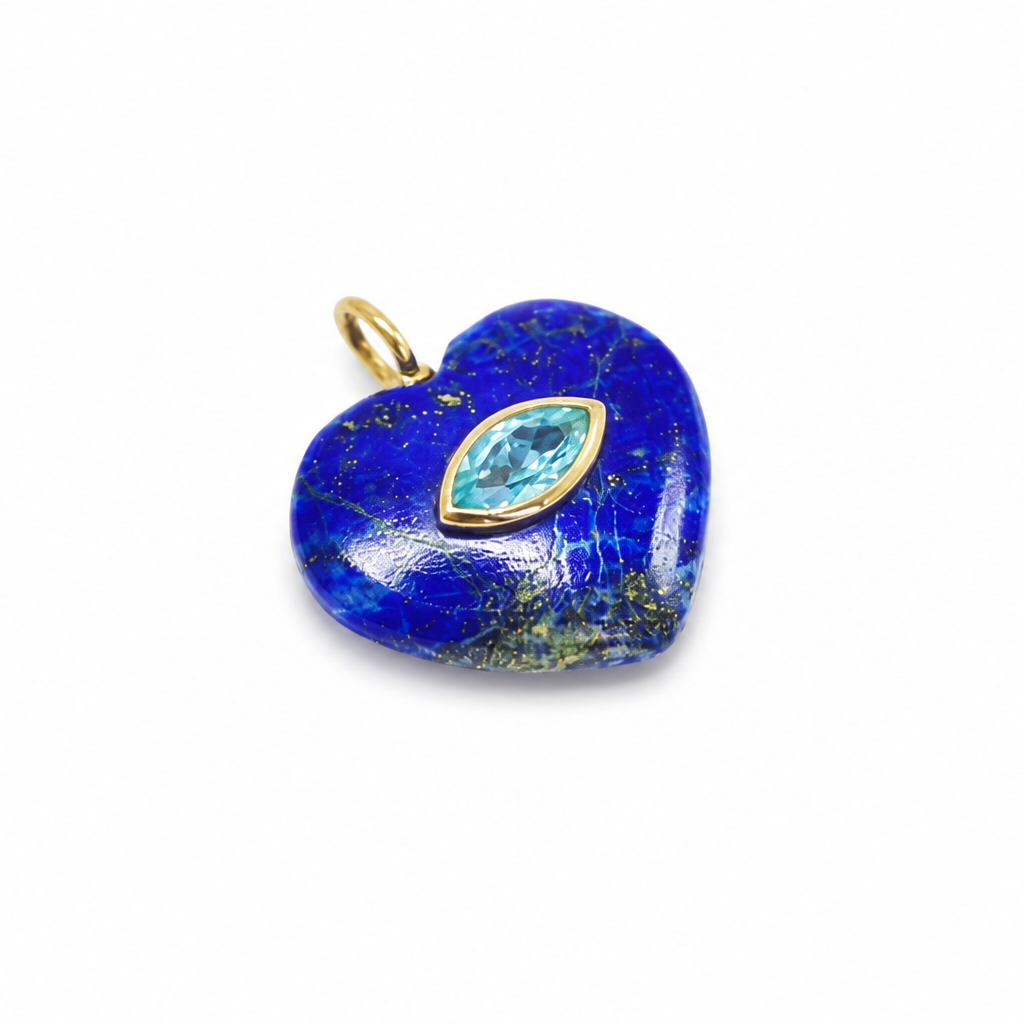 Dije de Lapislazuli Corazón con Topacio