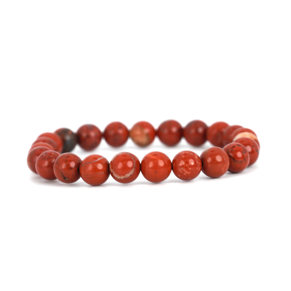 Pulsera Piedra Natural Jaspe Rojo