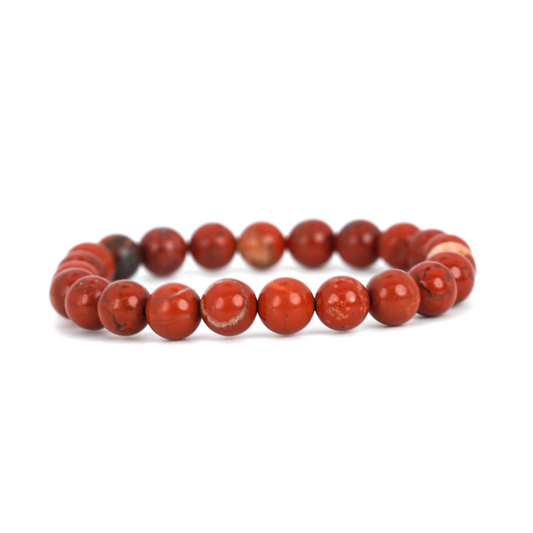Pulsera Piedra Natural Jaspe Rojo