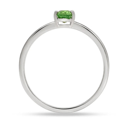 Anillo de Kianita Verde Facetada Óvalo