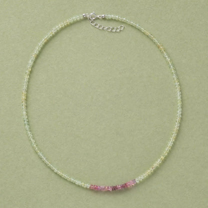 Choker de Prehnita con Turmalina Rosa
