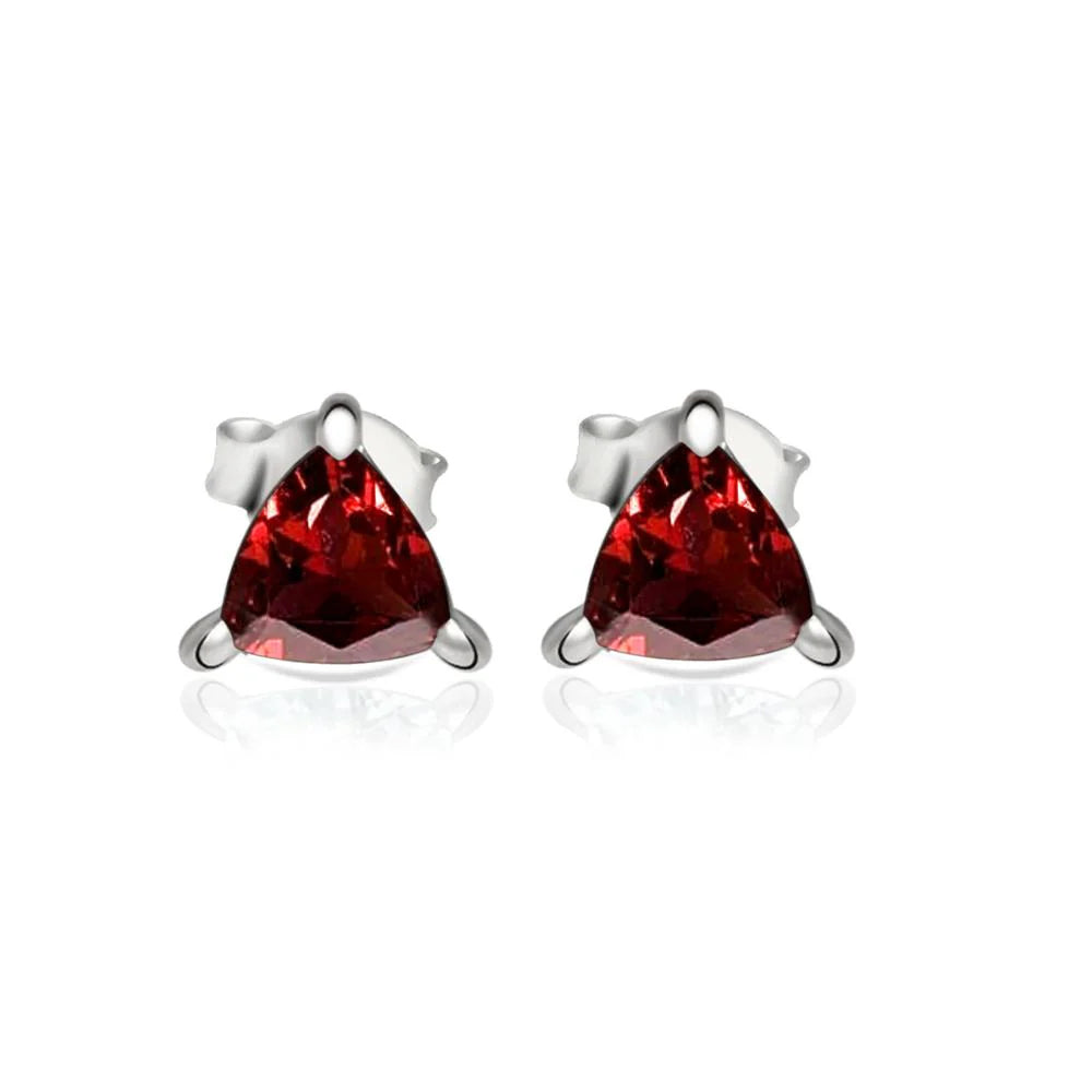 Aretes Granate Rojo Facetado