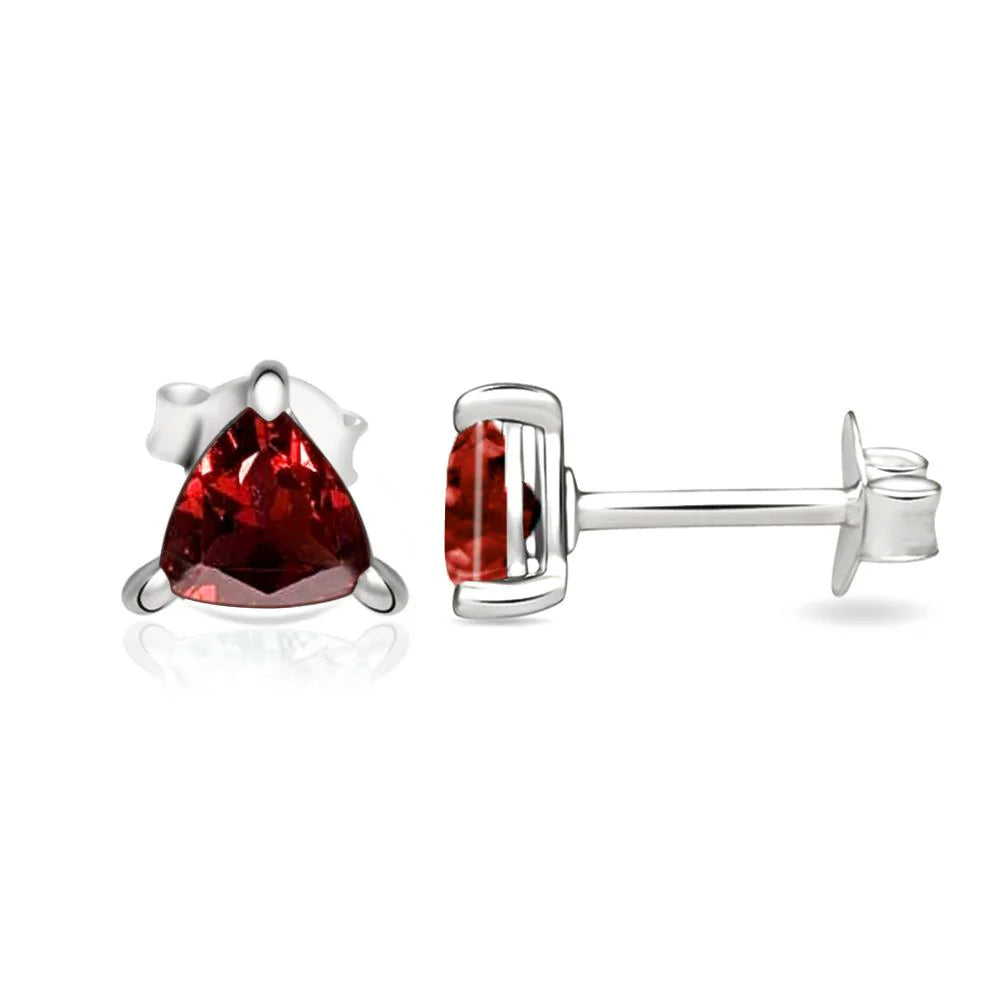 Aretes Granate Rojo Facetado
