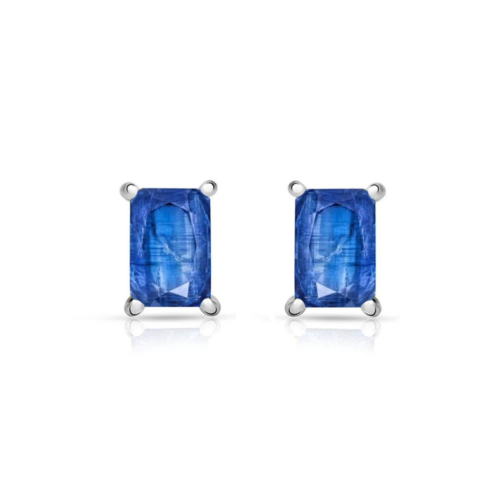 Aretes de Kianita Facetada Corte Baguette