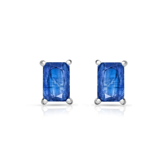 Aretes de Kianita Facetada Corte Baguette