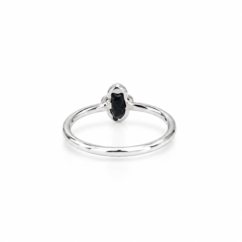 Anillo Mano Hamsa de Turmalina Negra Natural