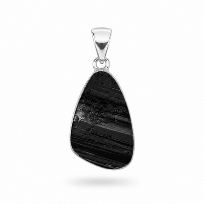 Collar de Piedra Natural Turmalina Negra en Bruto