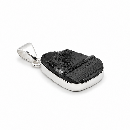 Collar de Piedra Natural Turmalina Negra en Bruto