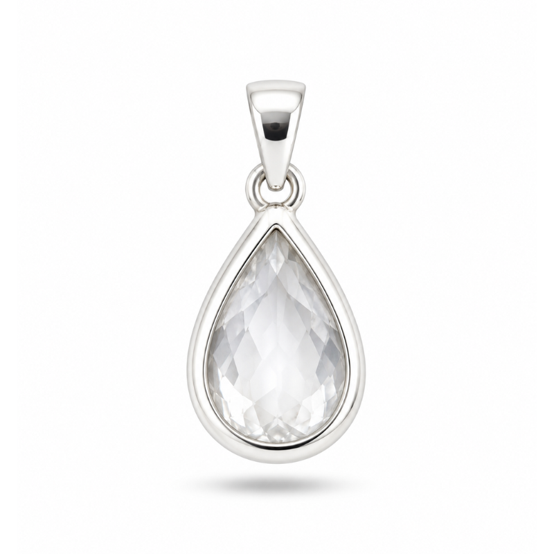 Collar Cuarzo Cristal Facetado