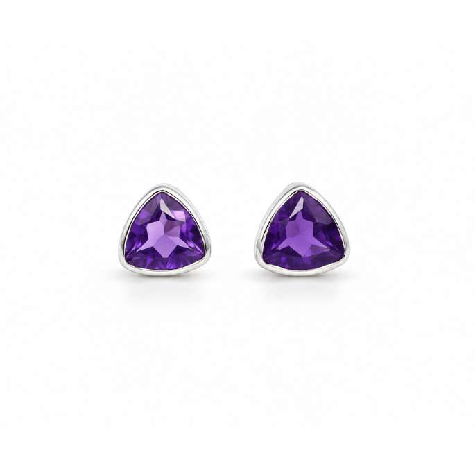 Aretes de Amatista Facetada Trillante
