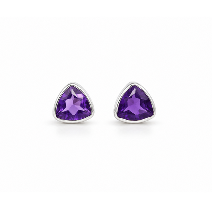 Aretes de Amatista Facetada Trillante