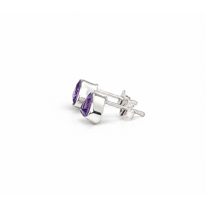 Aretes de Amatista Facetada Trillante