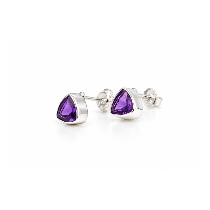 Aretes de Amatista Facetada Trillante