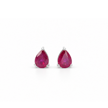 Aretes de Rubí Natural Facetado