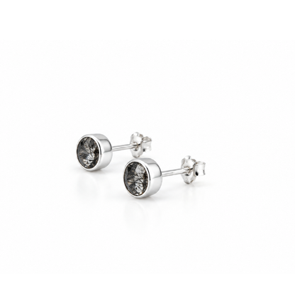 Aretes Cuarzo Turmalinado Facetado Circular