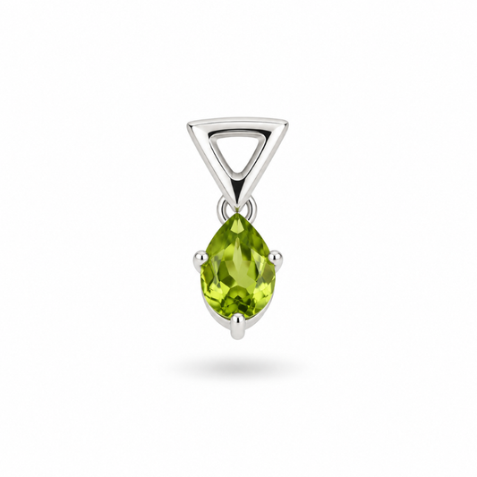 Collar de Peridoto Facetado en Corte Pera