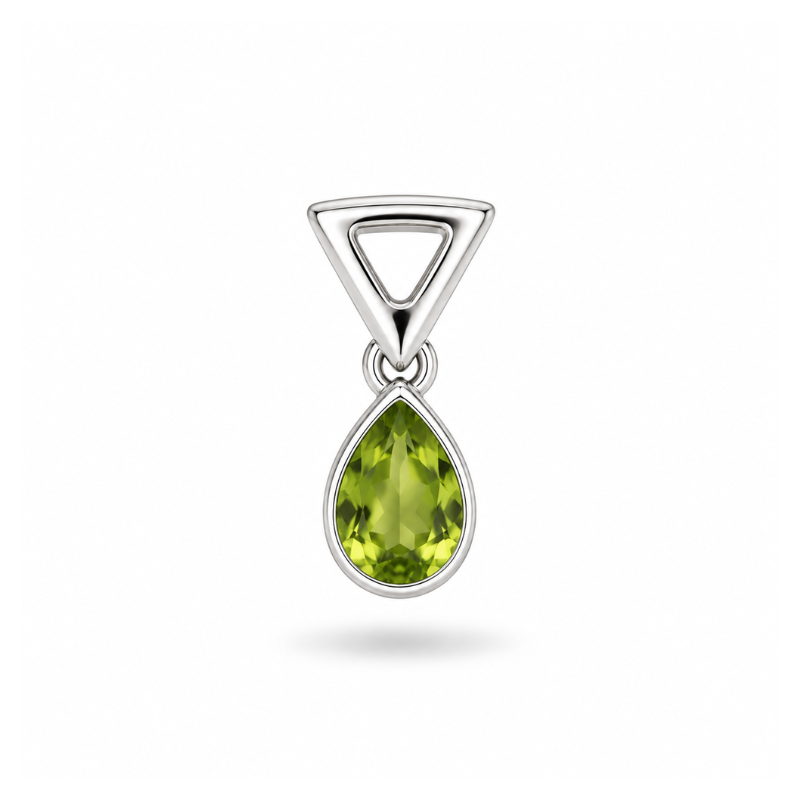 Collar de Peridoto Facetado en Corte Pera