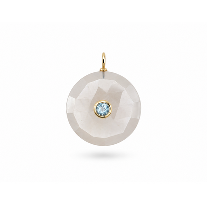 Dije de Piedraluna Plateada con Topacio Sky Blue