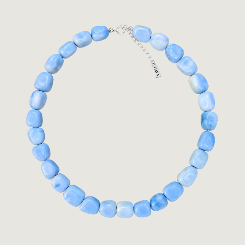 Choker Opalo Azul Chunky