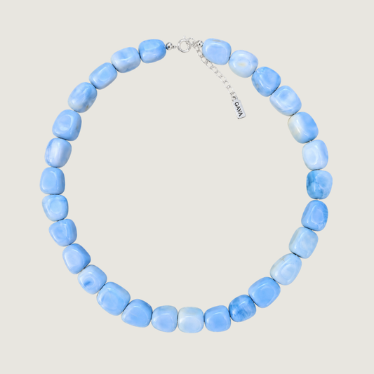 Choker Opalo Azul Chunky