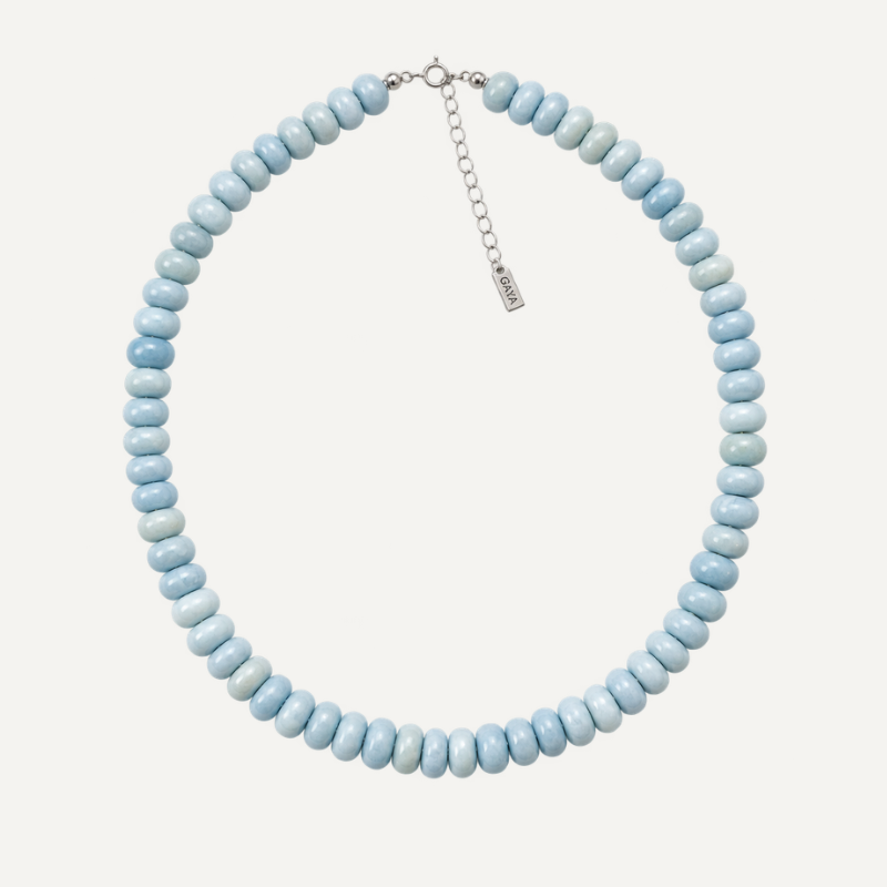 Choker de Opalo Azul Chunky Rondel