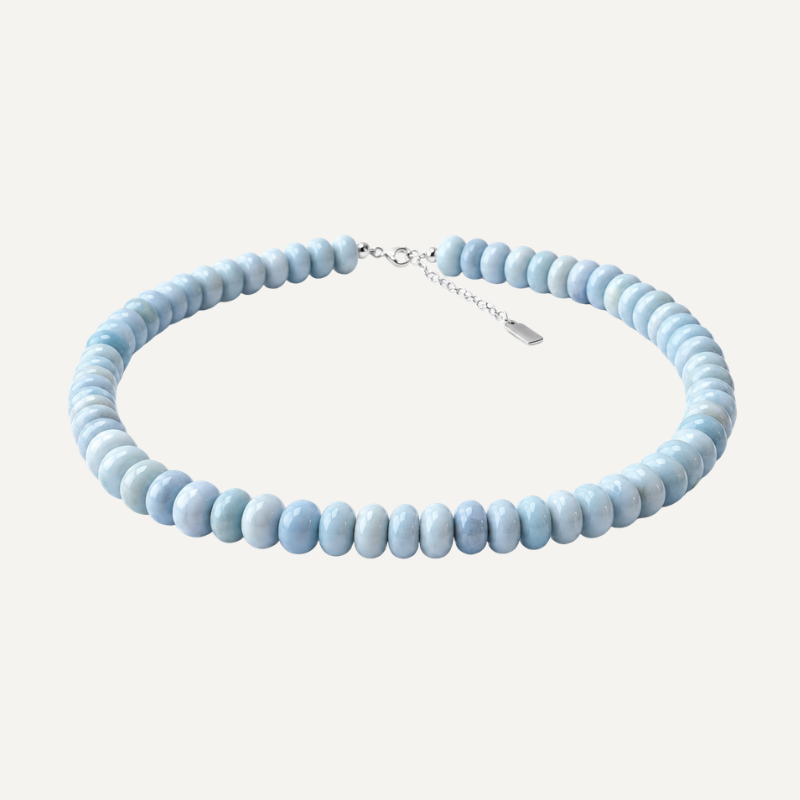 Choker de Opalo Azul Chunky Rondel