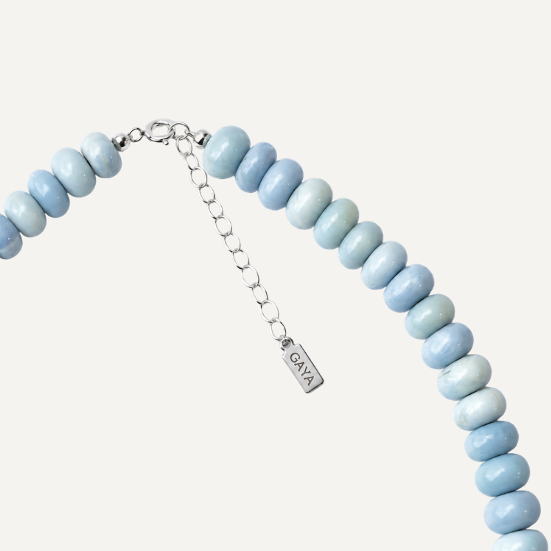 Choker de Opalo Azul Chunky Rondel